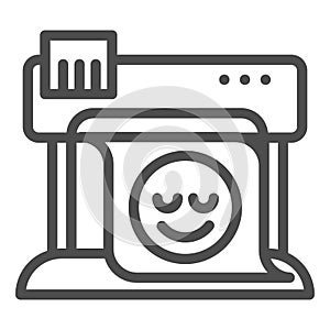 Plotter line icon. Large format printer vector illustration isolated on white. Print machine outline style design