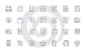 Plotting course line icons collection. Navigation, Route, Mapping, Direction, Guide, Charting, Tracking vector and