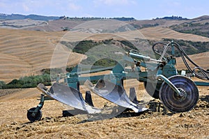 Plough in Tuscany, Italy photo