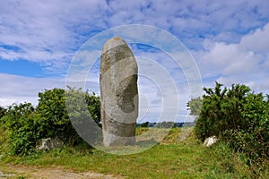 Plouguin Menhir de Lann al Louarn in Finistere