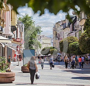 Plovdiv Bulgaria downtown pedestrian street