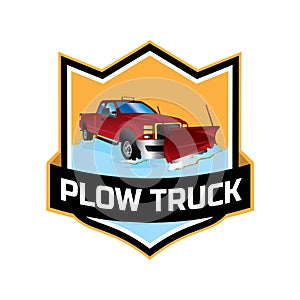 Plow truck badge design logo