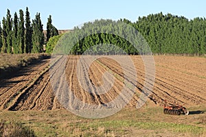 Plowed field. Agriculture in Northwest near Parys.