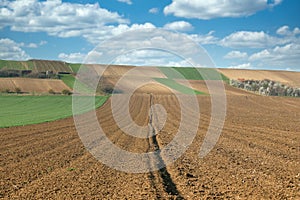 Plowed field landscape agriculture