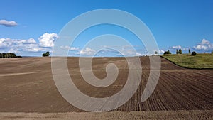 Plowed field, shooting from steadicam