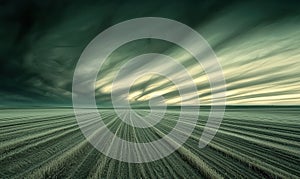 Dramatic Sky Over Plowed Field