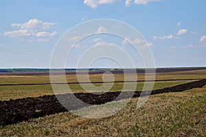Plowed land, harvested, cultivated Chernozem