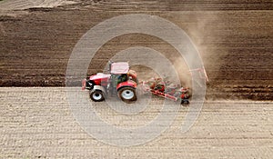 Plowing dry farmland