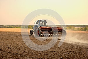 Plowing the land. Agricultural work.