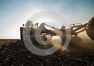 Plowing of stubble field