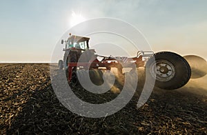 Plowing of stubble field