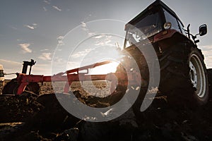 Plowing of stubble field