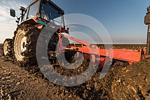 Plowing of stubble field