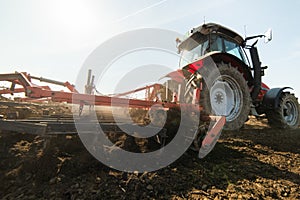 Plowing of stubble field