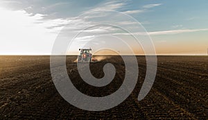 Plowing of stubble field