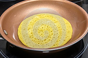 Ploye, French Buckwheat Pancake Being Cooked