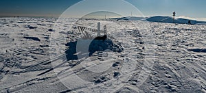 Ploska hill summit in winter Velka Fatra mountains in Slovakia