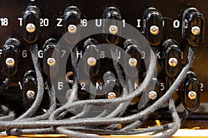 Plug board and keyboard from a World War 2 German Enigma machine