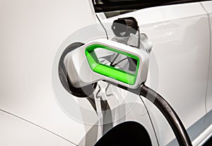 Plug of a charging station on an e-car