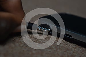 Plug in earpiece to blackberry phone