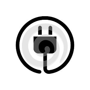 Plug electric cable wire icon flat vector template design trendy