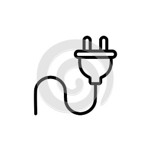 Plug electric cable wire icon flat vector template design trendy