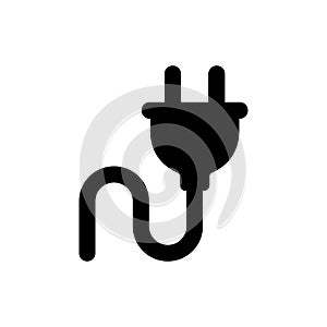 Plug electric cable wire icon flat vector template design trendy