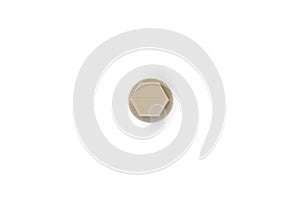 Plug fitting for PVC pipes on white background.