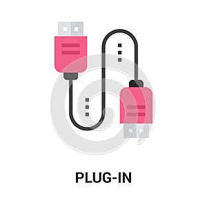 plug in flat icon design concept