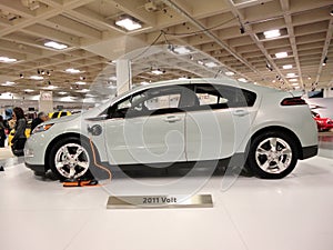 Plug-in Hybrid car Chevy Volt on display