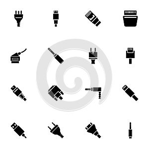 Plug icon - Expand to any size - Change to any colour. Perfect Flat Vector Contains such Icons as power cable, pin