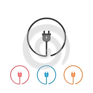 Plug icon for socket. Electric cable and adapter. Electrical concept device