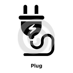 Plug icon vector isolated on white background, logo concept of P