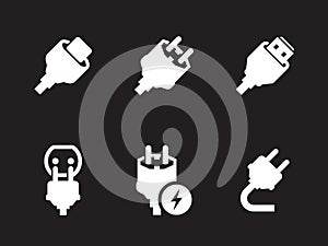 Plug icons set