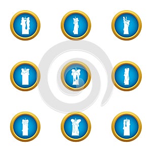 Plug icons set, flat style