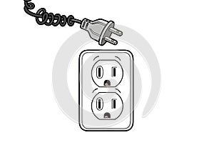Plug inserted into electrical outlet