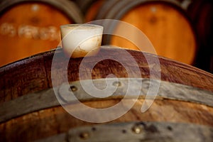 Plug in an old wine barrel