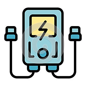 Plug powerbank icon vector flat