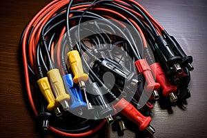 Plug red black wire audio electricity object electronic cables white