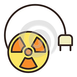 Plug and Round Radiation sign vector colored icon or sign