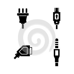 Plug. Simple Related Vector Icons