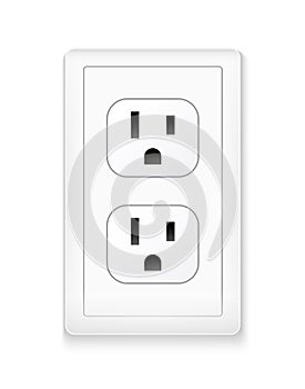 Plug socket B japan usa mexico. Power socket wall plate outlet canada isolated.