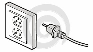 A plug and socket for electrical power connection icon set, vector design Generative AI
