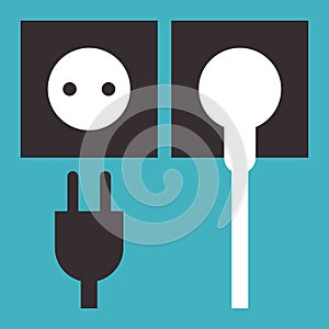 Plug and socket icon
