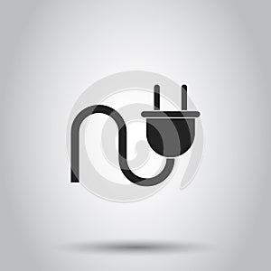 Plug socket icon. Vector illustration on isolated background. Bu