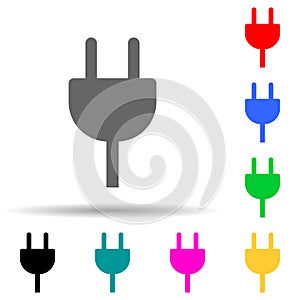 plug socket multi color style icon. Simple thin line, outline vector of web icons for ui and ux, website or mobile application