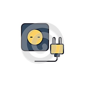 Plug socket vector icon symbol isolated on white background