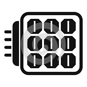 Plug solar panel icon simple vector. Fixture module