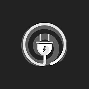 Plug vector icon. Power wire cable flat illustration