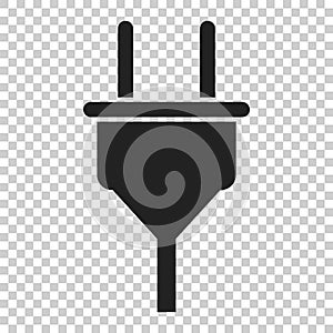 Plug vector icon. Power wire cable flat illustration